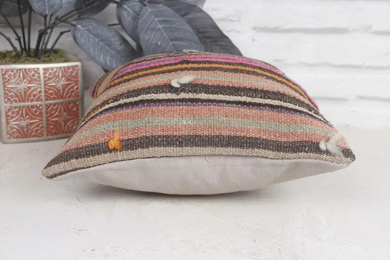 Pillow for Couch, Meditation Cushion Cover, Handmade Throw Cushion, Pillow Cover, Boho Pillow Sham Cover, Home Decor Pillow, 12x12 Pink Pillow Cover - 5