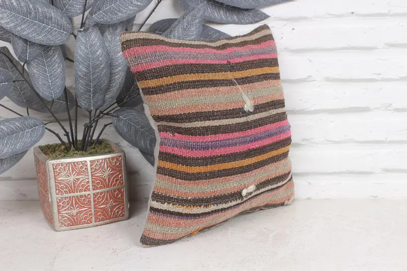 Pillow for Couch, Meditation Cushion Cover, Handmade Throw Cushion, Pillow Cover, Boho Pillow Sham Cover, Home Decor Pillow, 12x12 Pink Pillow Cover - 4