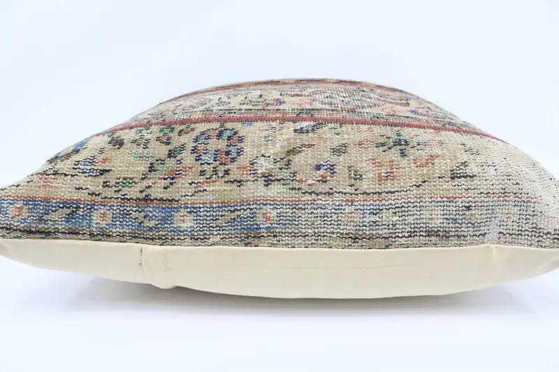 Vintage Kilim Pillow, Patio Pillow Sham, Ethnical Kilim Rug Pillow, Pillow Sham, Pillow for Sofa, Ottoman Pillow Sham, 28x28 White Cushion Case - 5