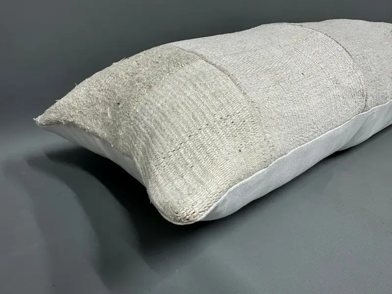 Turkish Pillow, Pillow, Throw Kilim Pillow, Outdoor Patio Pillow, 16x43 Beige Pillow Cover, Ottoman Cushion, Outdoor Patio Cushion, Boho Pillow - 6