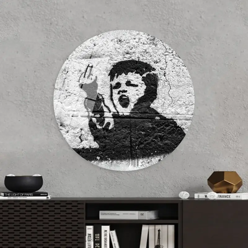 Artistic Banksy Boy Graffiti Canvas Print - Bold Expression