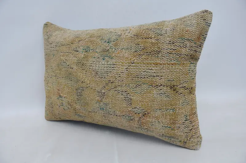 Turkish Kilim Pillow, Home Decor Pillow, Morroccon Kilim Cushion Pillow, 16x24 Beige Cushion, Pillow Case, Vintage Kilim Throw Pillow - 4
