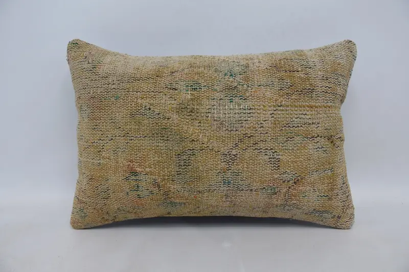 Turkish Kilim Pillow, Home Decor Pillow, Morroccon Kilim Cushion Pillow, 16x24 Beige Cushion, Pillow Case, Vintage Kilim Throw Pillow - 1