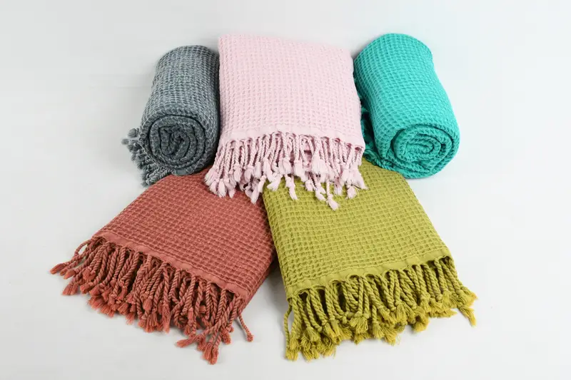 Family Gift Basket, Best Beach Towel, Mother Of The Groom Gift, Turkish Towel Personalized, 68x36 Cotton Waffle Towel, Thin towel, Best Friend Gift - 7