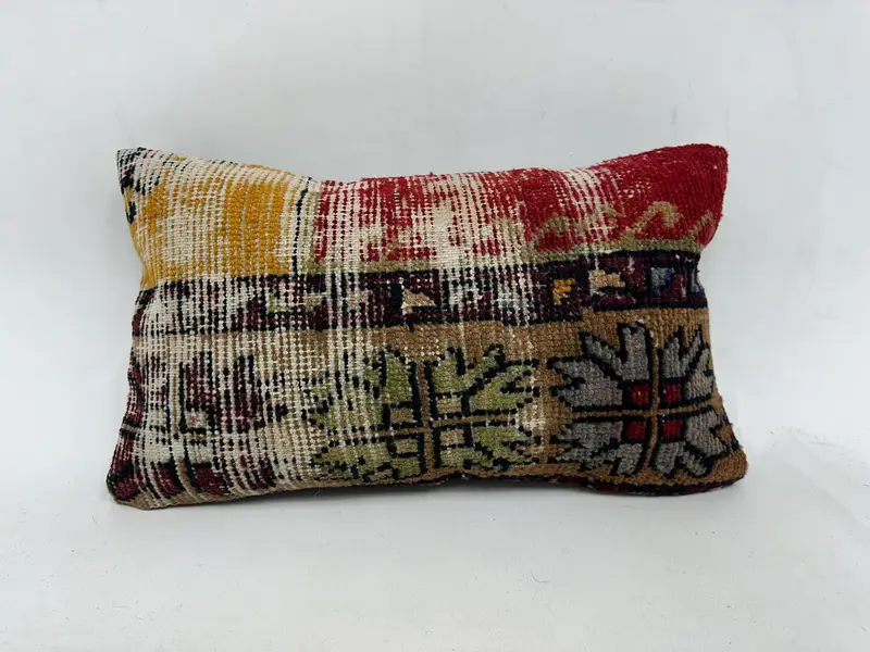 Interior Designer Pillow, Pillow, 12x20 Red Pillow Sham, Handwoven Pillow Cover Pillow, Turkish Kilim Pillow, Sofa Pillow Cover, Vintage Pillow - 1