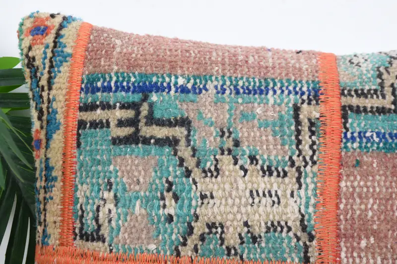 Turkish Rugs Pillow Sham, Kilim Cushion Sham, Pillow for Sofa, Kilim Pillow Cover, Cotton Pillow Case, Pillow Sham, 16x16 Green Pillow Case - 2