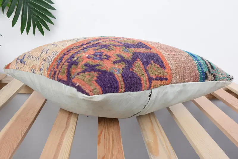 Turkish Rugs Pillow Sham, Kilim Cushion Sham, Pillow for Sofa, Kilim Pillow Cover, Cotton Pillow Case, Pillow Sham, 16x16 Green Pillow Case - 6