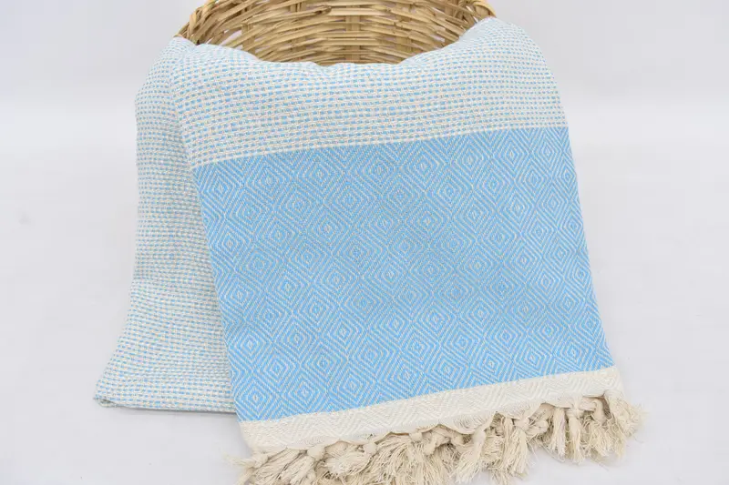 Organic Throw, 104x80 Cotton Diamond Towel, Bachelorette Party Items, Monogram Blanket, Bachelorette Party Favors, Turkish Blanket, Bridesmaid Gift - 6