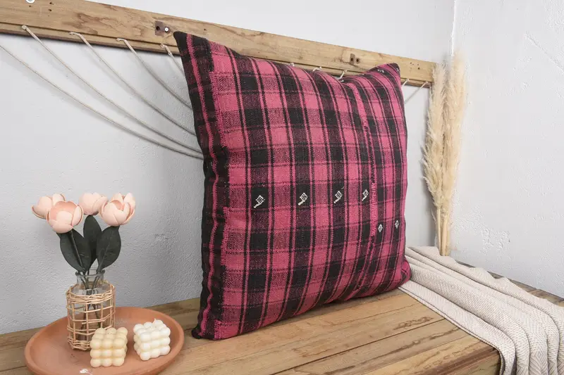 Pillow Case, Interior Designer Pillow, Patio Cushion, Bolster Cushion, Gift Pillow, Aztec Cushion Cover, Home Decor Pillow, 32x32 Pink Cushion Cover - 1
