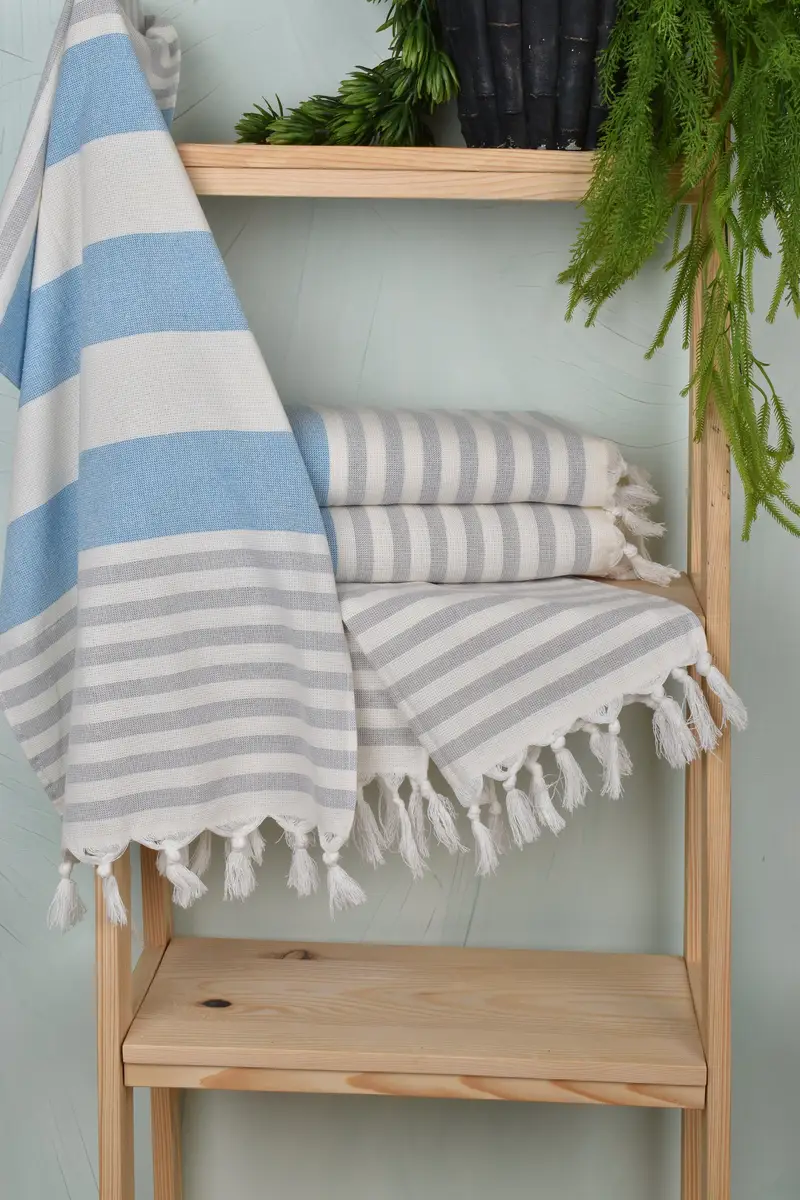 Small Bath Towels, Turkish Towel Hand Towel, 36x18 Cotton Striped Terry Towel, Beach Wedding Favor, Wedding Gift For Bride, Monogrammed Hand Towel - 6