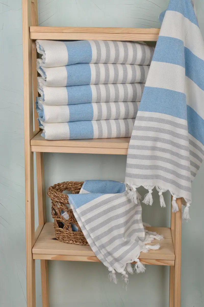 Small Bath Towels, Turkish Towel Hand Towel, 36x18 Cotton Striped Terry Towel, Beach Wedding Favor, Wedding Gift For Bride, Monogrammed Hand Towel - 3