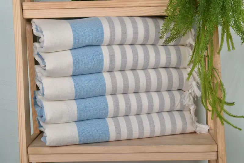 Small Bath Towels, Turkish Towel Hand Towel, 36x18 Cotton Striped Terry Towel, Beach Wedding Favor, Wedding Gift For Bride, Monogrammed Hand Towel - 1