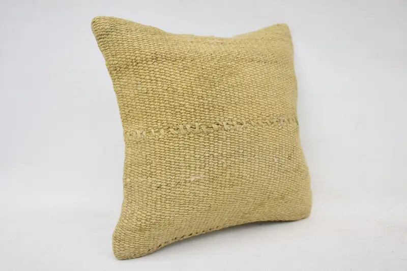 Vintage Kilim Throw Pillow, Farmhouse Pillow, Cushion, 12x12 Beige Pillow Sham, Square Throw Pillow Cover, Turkish Pillow, Kilim Pillow Cover - 2