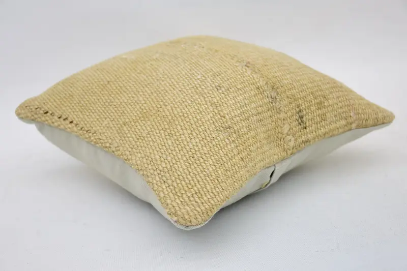 Vintage Kilim Throw Pillow, Farmhouse Pillow, Cushion, 12x12 Beige Pillow Sham, Square Throw Pillow Cover, Turkish Pillow, Kilim Pillow Cover - 5