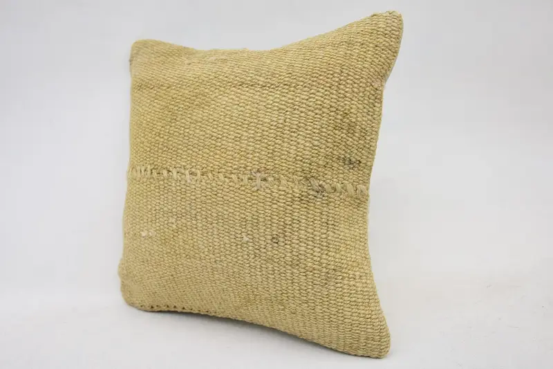 Vintage Kilim Throw Pillow, Farmhouse Pillow, Cushion, 12x12 Beige Pillow Sham, Square Throw Pillow Cover, Turkish Pillow, Kilim Pillow Cover - 3
