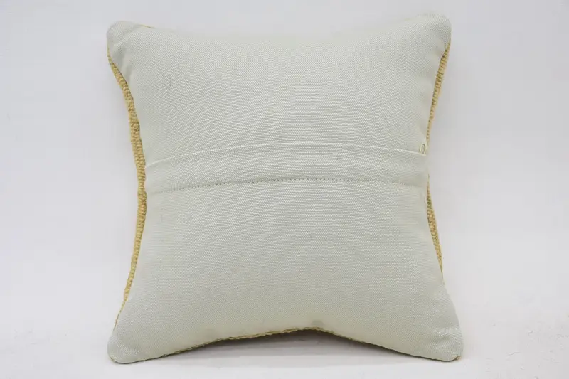 Vintage Kilim Throw Pillow, Farmhouse Pillow, Cushion, 12x12 Beige Pillow Sham, Square Throw Pillow Cover, Turkish Pillow, Kilim Pillow Cover - 6