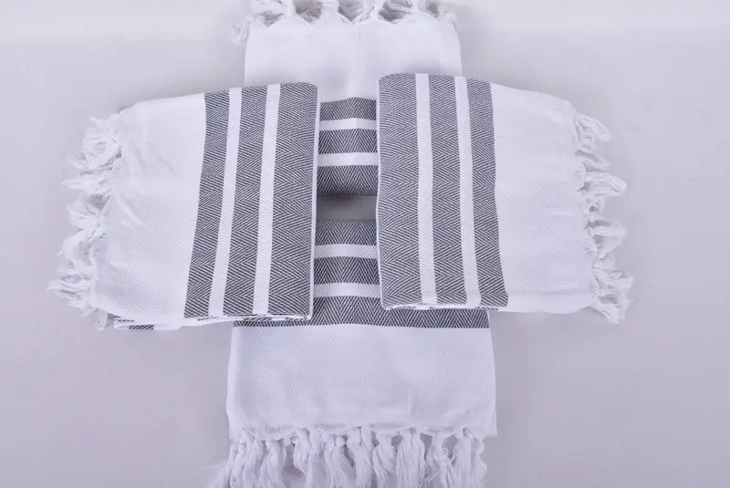 Luxury Turkish Bath Towel, Custom Wedding Gift, Peshtemal Towel, Xmas Gifts, Lightweight towel, Wedding Gifts Towel, 70x40 Cotton Herringbone Towel - 6