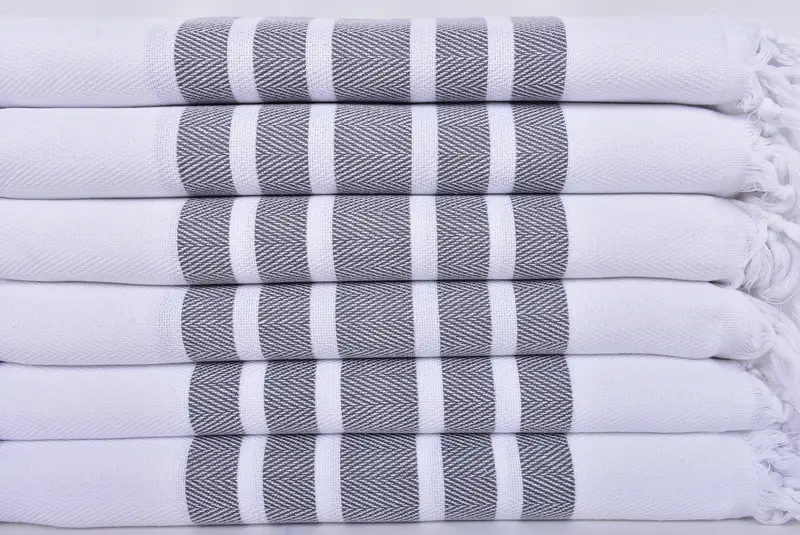 Luxury Turkish Bath Towel, Custom Wedding Gift, Peshtemal Towel, Xmas Gifts, Lightweight towel, Wedding Gifts Towel, 70x40 Cotton Herringbone Towel - 2