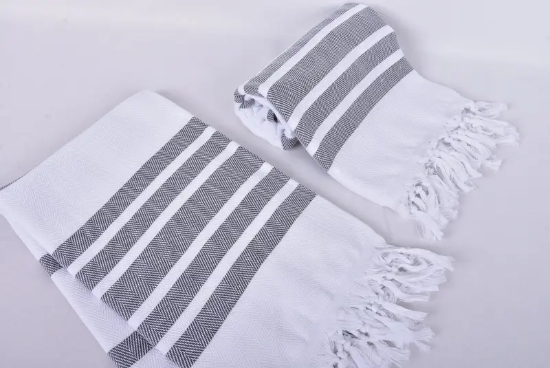 Luxury Turkish Bath Towel, Custom Wedding Gift, Peshtemal Towel, Xmas Gifts, Lightweight towel, Wedding Gifts Towel, 70x40 Cotton Herringbone Towel - 7