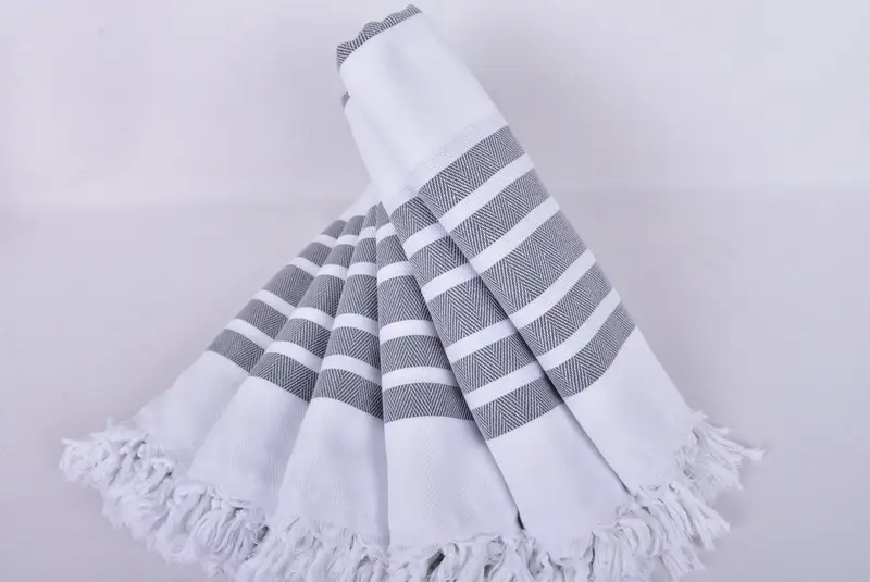 Luxury Turkish Bath Towel, Custom Wedding Gift, Peshtemal Towel, Xmas Gifts, Lightweight towel, Wedding Gifts Towel, 70x40 Cotton Herringbone Towel - 4