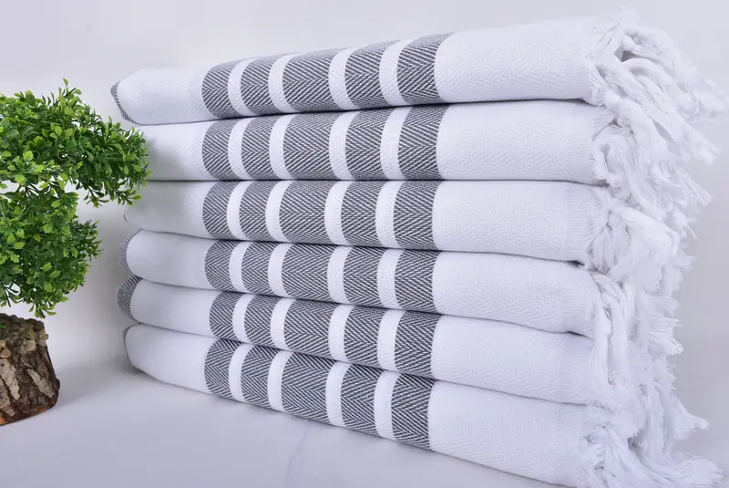 Luxury Turkish Bath Towel, Custom Wedding Gift, Peshtemal Towel, Xmas Gifts, Lightweight towel, Wedding Gifts Towel, 70x40 Cotton Herringbone Towel - 3