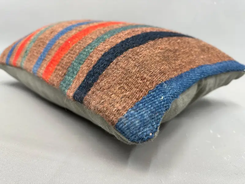 Pillow, Boho Throw Pillow Case, Vintage Kilim Pillow, Farmhouse Pillow Sham, Pillow for Couch, 12x20 Green Pillow, Turkish Kilim Pillow - 6