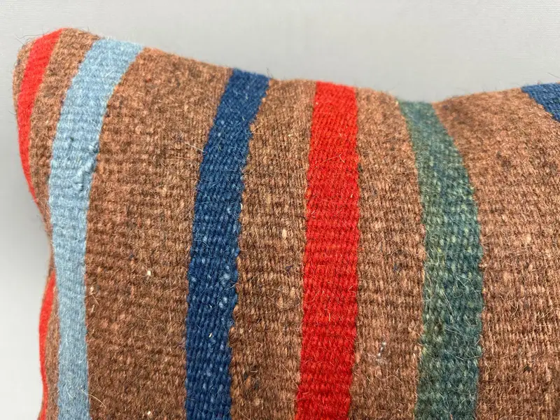 Pillow, Boho Throw Pillow Case, Vintage Kilim Pillow, Farmhouse Pillow Sham, Pillow for Couch, 12x20 Green Pillow, Turkish Kilim Pillow - 5