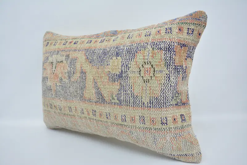 Boho Pillow Sham Cover, Boho Pillow, Anatolian Cushion, 16x24 Beige Cushion, Kilim Pillow Cover, Pillow Sham, Outdoor Throw Pillow - 4