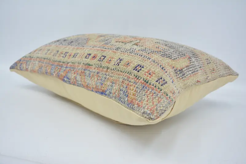 Boho Pillow Sham Cover, Boho Pillow, Anatolian Cushion, 16x24 Beige Cushion, Kilim Pillow Cover, Pillow Sham, Outdoor Throw Pillow - 6