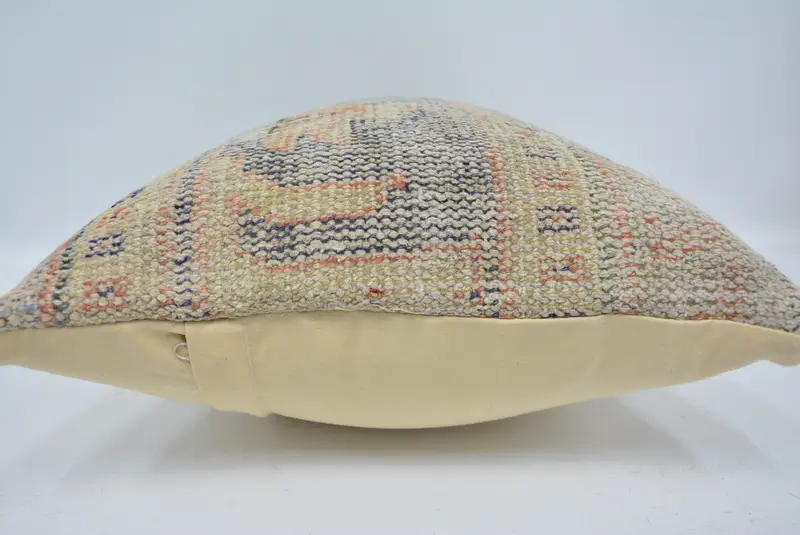 Boho Pillow Sham Cover, Boho Pillow, Anatolian Cushion, 16x24 Beige Cushion, Kilim Pillow Cover, Pillow Sham, Outdoor Throw Pillow - 5