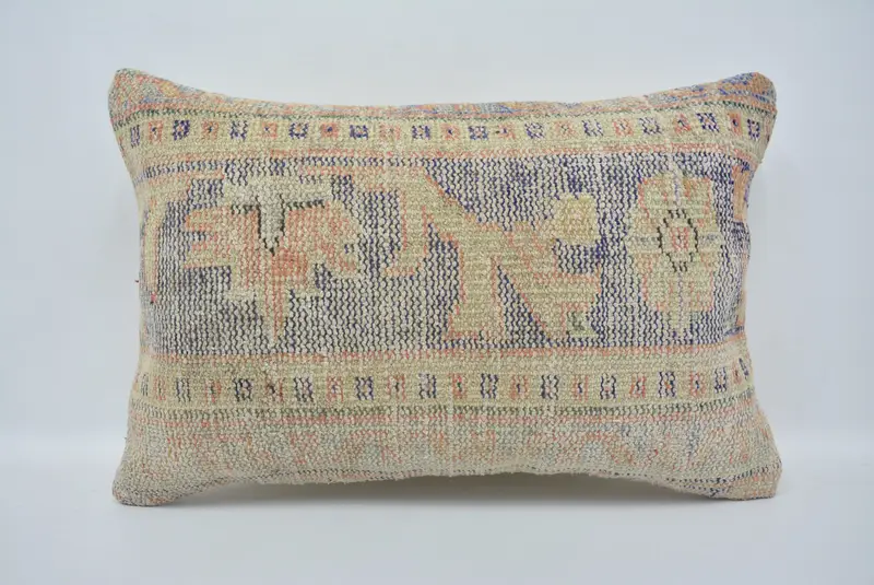 Boho Pillow Sham Cover, Boho Pillow, Anatolian Cushion, 16x24 Beige Cushion, Kilim Pillow Cover, Pillow Sham, Outdoor Throw Pillow - 1