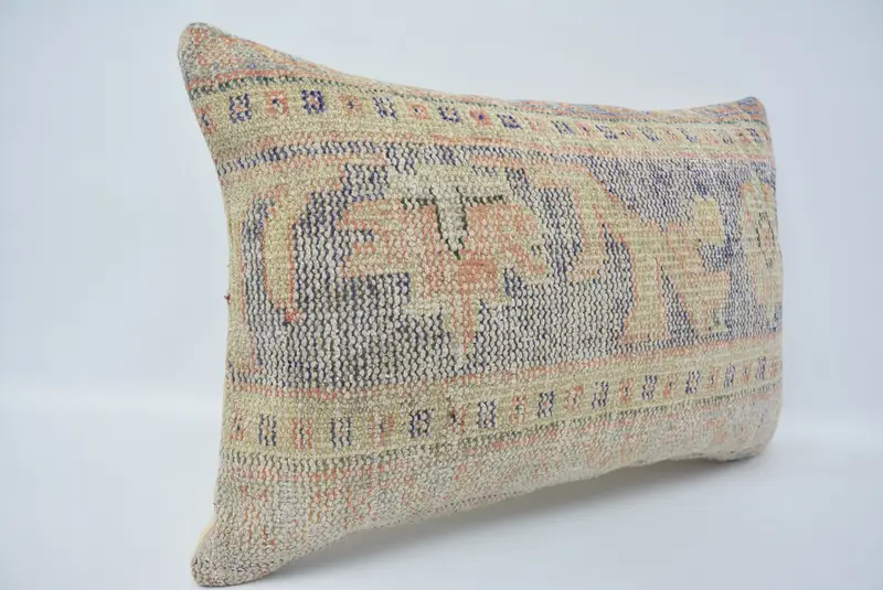 Boho Pillow Sham Cover, Boho Pillow, Anatolian Cushion, 16x24 Beige Cushion, Kilim Pillow Cover, Pillow Sham, Outdoor Throw Pillow - 3