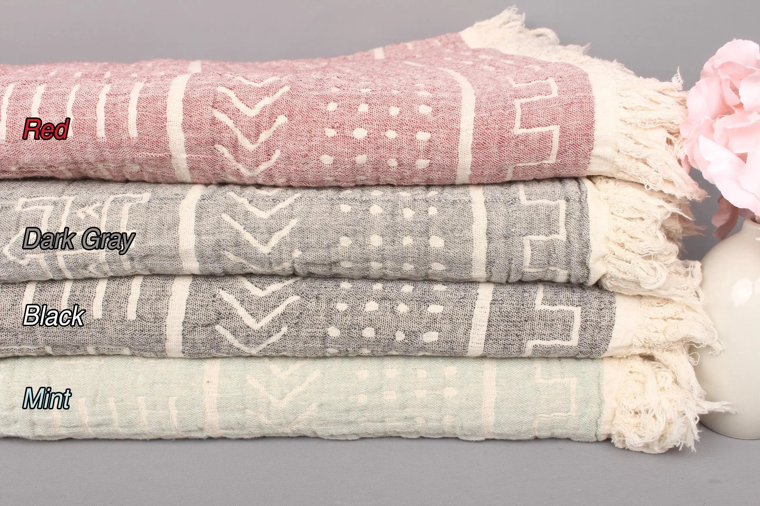 Wedding Favor Organic Cotton Patchwork Throw, 79x91 Inches - 1