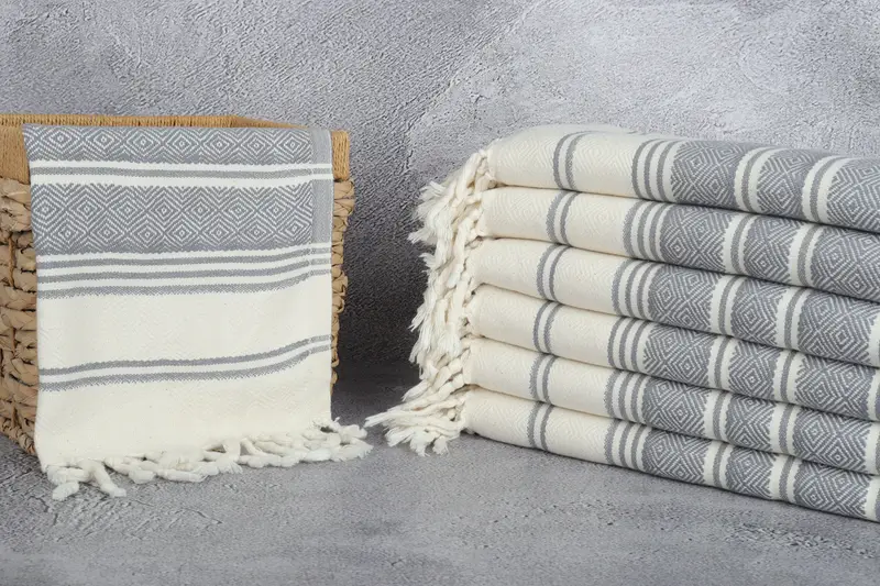 40x18 Cotton Diamond Towel, Custom Hand Towel, Wedding Favors, Kitchen Towel, Personalized Home Gift Wedding, Engagement Gift, Organic Towel - 3