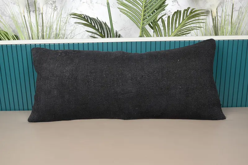 Rectangle Turkish Pillow, Brown Home Decor Moroccan 16x35 inch Euro Sham - 1
