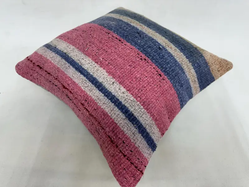 Home Decor Pillow, Throw Kilim Pillow, Muted Pillow, 16x16 Pink Cushion Cover, Bed Cushion, Ethnic Cushion, Boho Pillow Sham Cover, Pillow - 6