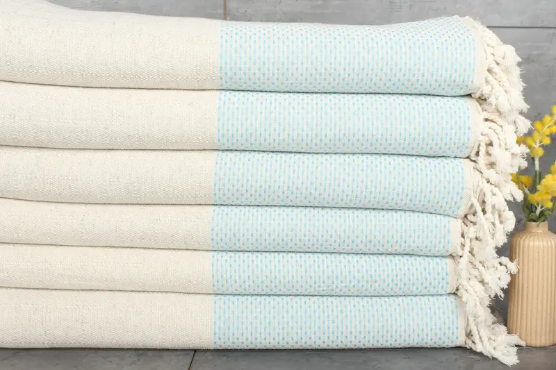 Woven Blanket, Valentines Day Gift For Him, Housewarming Gift, Large Beach Towel Personalized, 96x96 Cotton Polka Dot Towel, Woven Throw Blanket - 1