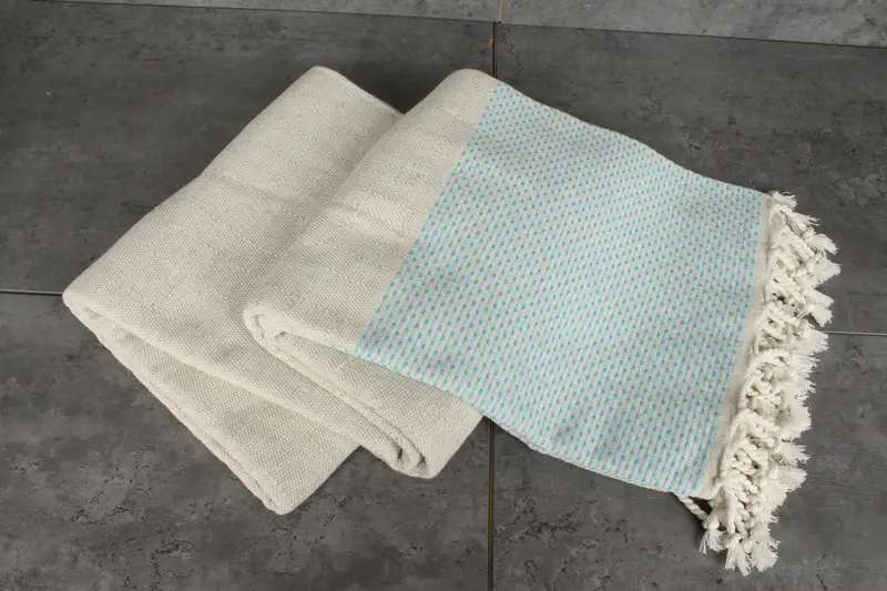 Woven Blanket, Valentines Day Gift For Him, Housewarming Gift, Large Beach Towel Personalized, 96x96 Cotton Polka Dot Towel, Woven Throw Blanket - 5