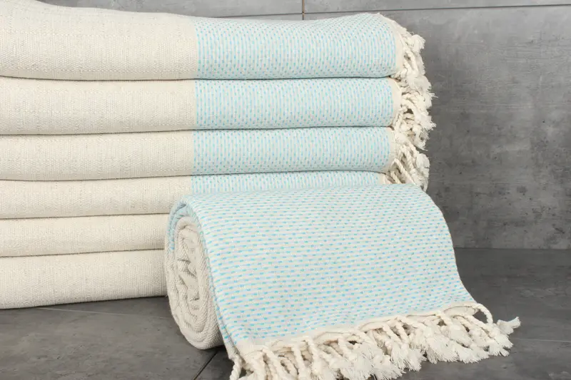 Woven Blanket, Valentines Day Gift For Him, Housewarming Gift, Large Beach Towel Personalized, 96x96 Cotton Polka Dot Towel, Woven Throw Blanket - 2