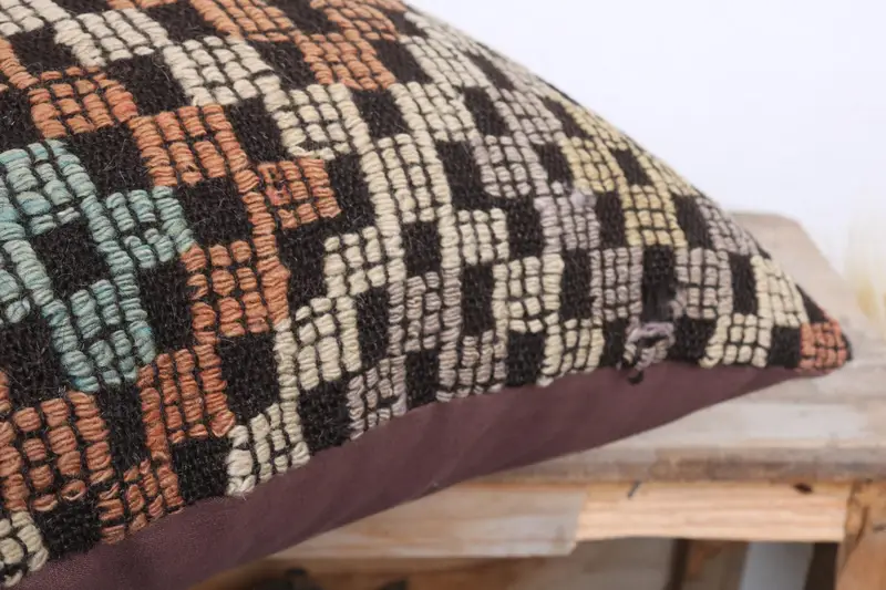 Antique Pillows, Sofa Bolster Pillow Sham, Art Deco Pillow, 18x18 Beige Pillow, Kilim Pillow Cover, Pillow, Throw Kilim Pillow - 6
