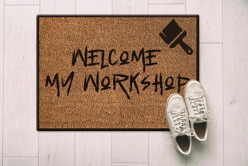 エレガントなプリントラグ: ご家庭やワークショップ向けのモダンなデザイン