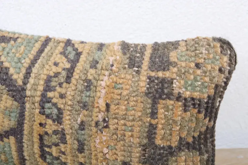 Vintage Pillow, Turkish Kilim Pillow, Cushion, Pillow for Sofa, Boho Chic Pillow Case, 8x16 Blue Cushion Cover, Decorative Pillow Sham - 5