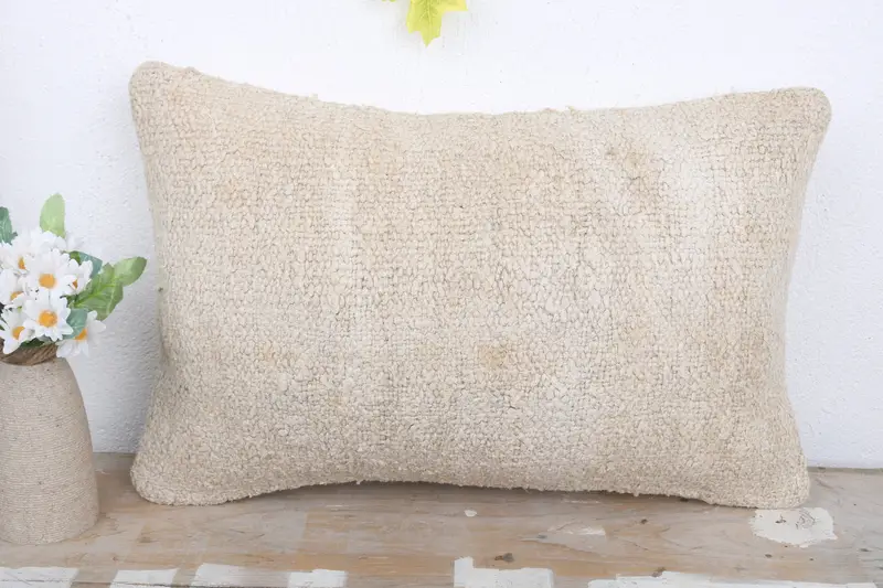 Traditional Cushion, Ethnical Kilim Rug Pillow, Pillow, Decorative Throw Pillow Case, Kilim Pillow Cover, 12x20 White Pillow, Boho Pillow - 2
