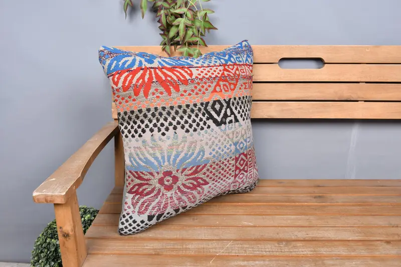 Cushion Cover, Cotton Pillow, Kilim Pillow Cover, Neutral Pillow, Gift Pillow, 20x20 White Pillow Sham, Turkish Kilim Pillow, Chair Pillow - 1