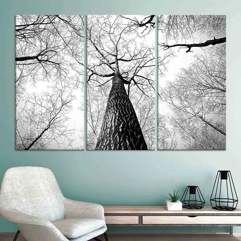 Elegant Black & White Forest View Canvas Print