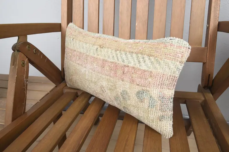 Neutral Throw Cushion Cover, Cushion Case, Ethnic Cushion Case, Boho Pillow, Home Decor Pillow, Kilim Pillow, 8x16 Beige Pillow Cover - 3