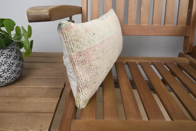Neutral Throw Cushion Cover, Cushion Case, Ethnic Cushion Case, Boho Pillow, Home Decor Pillow, Kilim Pillow, 8x16 Beige Pillow Cover - 2