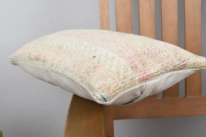Neutral Throw Cushion Cover, Cushion Case, Ethnic Cushion Case, Boho Pillow, Home Decor Pillow, Kilim Pillow, 8x16 Beige Pillow Cover - 6