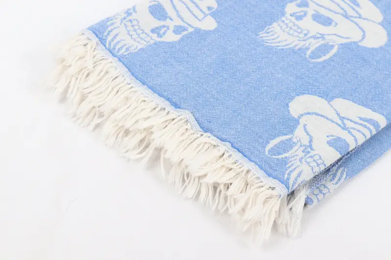 Wedding Gift, Turkish Beach Towel Personalized, Organic Turkish towel, Bridesmaid Proposal Gift, 70x36 Cotton Skull Patterned Towel, Bridesmaid Gift - 8