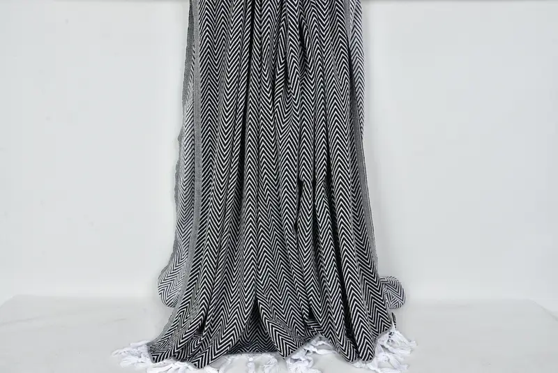 Woven Blanket, 96x80 Cotton Chevron Towel, Decorative Bedspread, Turkish Blanket Throw, Wedding Gift, Bachelorette Party Favors, Housewarming Gift - 8